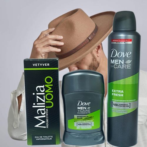 Dabador - Dove Anti-transpirant 48H - 50 ml & Déodorant 250 ml & Parfums Homme malizia 50 ml